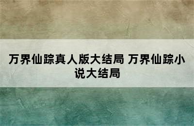 万界仙踪真人版大结局 万界仙踪小说大结局